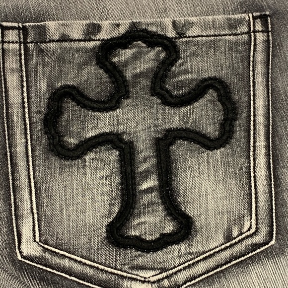 🛑SOLD🛑Halifax Mens Jeans Cross Embroidery - Picture 3 of 7